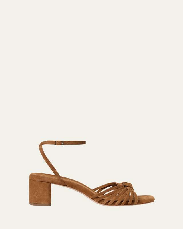 Olivia Suede Knot Block Heel Sandals